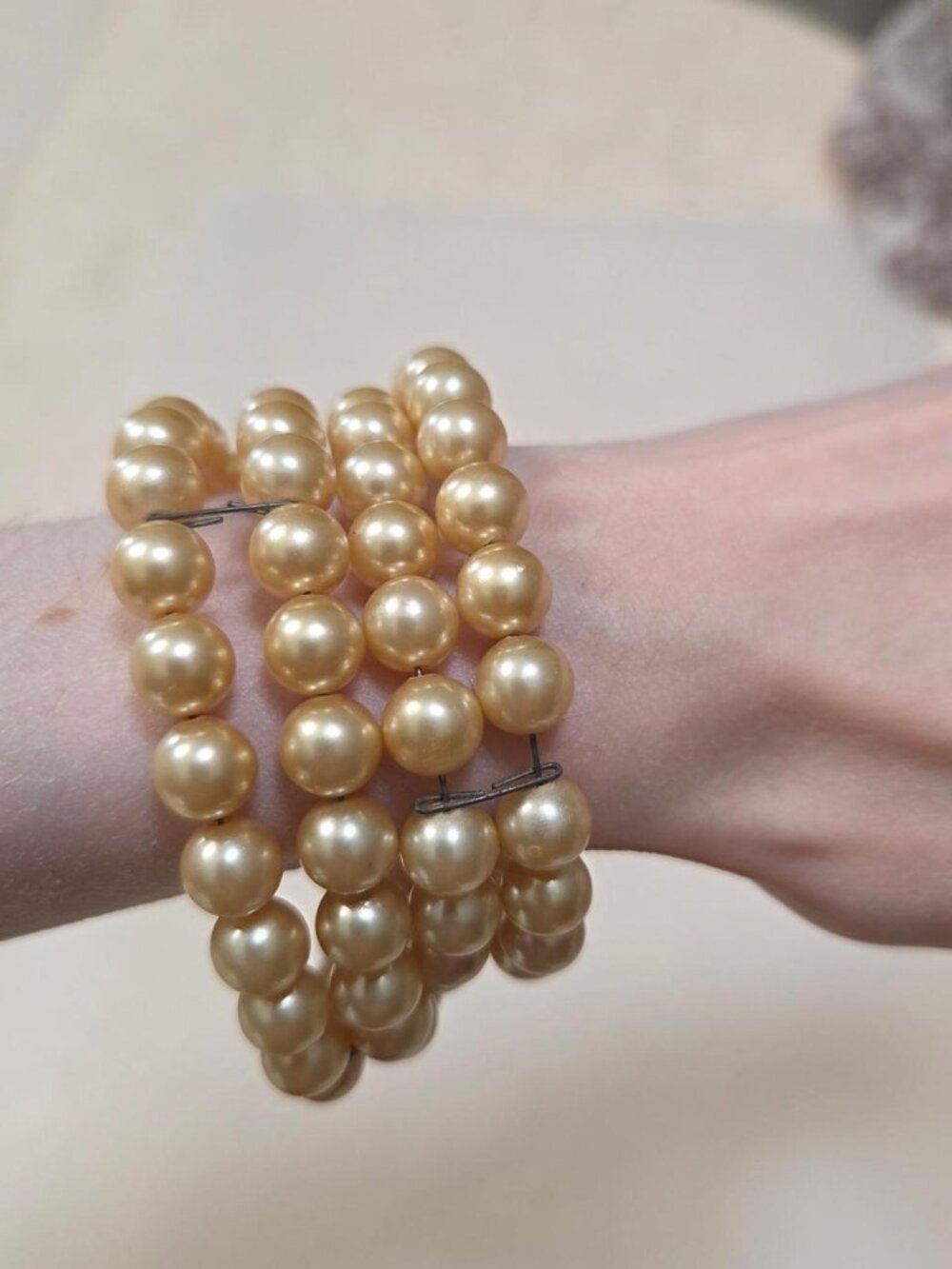 Vintage faux pearl wrap around bracelet